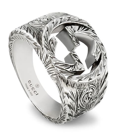 Interlocking G silver ring in Silver Sterling Silver 